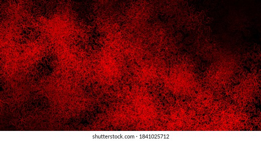 Borde vectorial rojo oscuro con líneas curvas. Ilustración colorida en estilo abstracto con líneas dobladas. Patrón para sitios web, páginas de inicio.