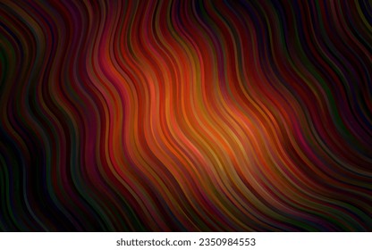 Dark Red vector background with curved circles. Glitter abstract illustration with wry lines. The best blurred design for your business.