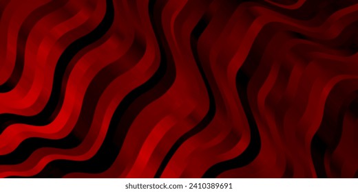 Dark Red vector background with curved lines. Abstract illustration with bandy gradient lines. Pattern for ads, commercials.