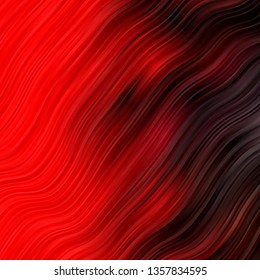 Dark Red vector background with curves. Abstract illustration with gradient bows. Template for your UI design.