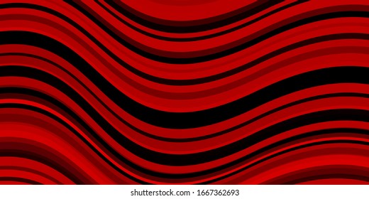 Dark Red vector background with curves. Abstract illustration with gradient bows. Pattern for websites, landing pages.
