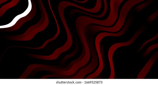 Dark Red vector background with curves. Colorful illustration in abstract style with bent lines. Pattern for websites, landing pages.