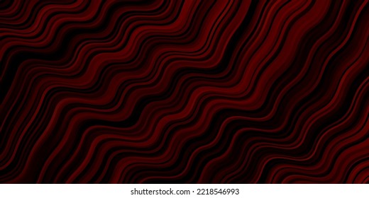 Dark Red vector background with curves. Colorful abstract illustration with gradient curves. Smart design for your promotions.