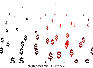 Dark Red vector background with Dollar. Illustration with USD signs on white template. The pattern can be used for financial, investment websites.