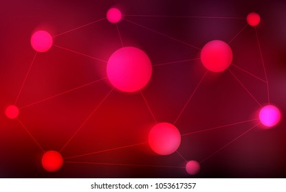 Dark Red vector background with dots and lines. Design with connection of dots and lines on colorful background. New design for ad, poster, banner of your website.