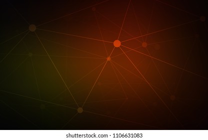 Dark Red vector background with dots and lines. Illustration with set of colorful abstract circles and lines. Completely new template for your brand book.