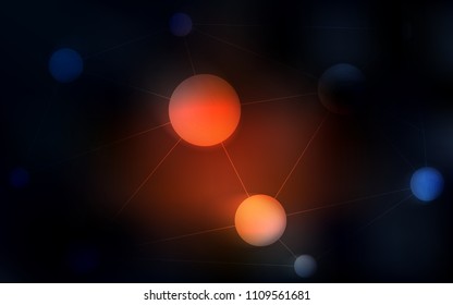 Dark Red vector background with dots and lines. Illustration with set of colorful abstract circles and lines. Beautiful design for your business advert.