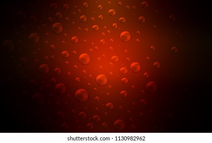 Dark Red vector background with dots. Glitter abstract illustration with blurred drops of rain. The pattern can be used for aqua ad, booklets.