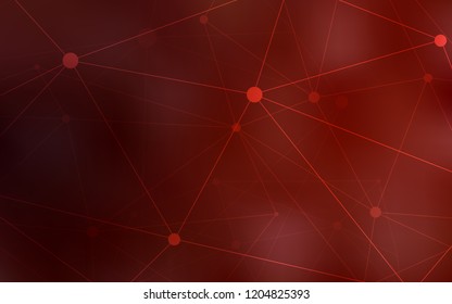 Dark Red vector background with dots and lines. Illustration with set of colorful abstract circles and lines. Pattern can be used for beautiful websites.