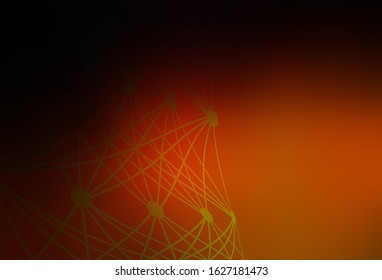 Dark Red vector background with forms of artificial intelligence. Abstract illustration with links and dots of AI. Template for ads of intellect, innovations.