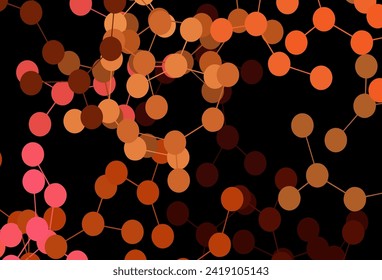 Dark Red vector background with forms of artificial intelligence. Shining colorful illustration with real structure of AI. Template for ads of intellect, innovations.