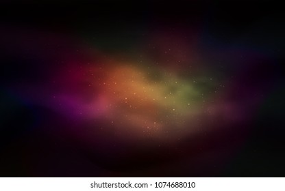 Dark Red vector background with galaxy stars. Blurred decorative design in simple style with galaxy stars. Best design for your ad, poster, banner.