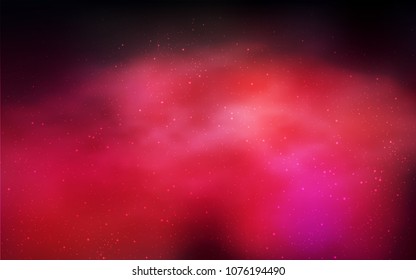 Dark Red vector background with galaxy stars. Shining colored illustration with bright astronomical stars. Smart design for your business advert.