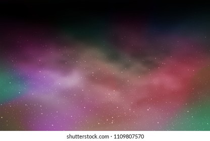 Dark Red vector background with galaxy stars. Space stars on blurred abstract background with gradient. Best design for your ad, poster, banner.