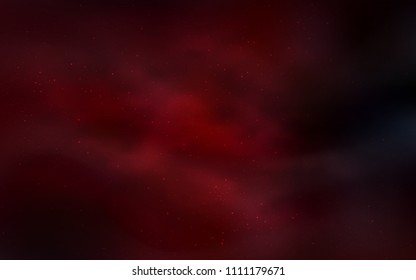 Dark Red vector background with galaxy stars. Shining illustration with sky stars on abstract template. Best design for your ad, poster, banner.