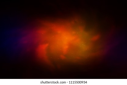 Dark Red vector background with galaxy stars. Glitter abstract illustration with colorful cosmic stars. Template for cosmic backgrounds.