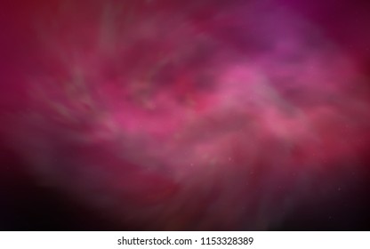 Dark Red vector background with galaxy stars. Glitter abstract illustration with colorful cosmic stars. Template for cosmic backgrounds.