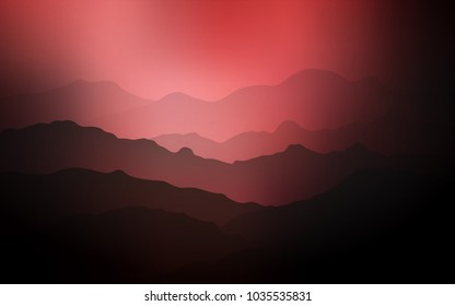 Dark Red vector background with lava shapes. An elegant bright illustration with gradient. Mountain style for your business design.