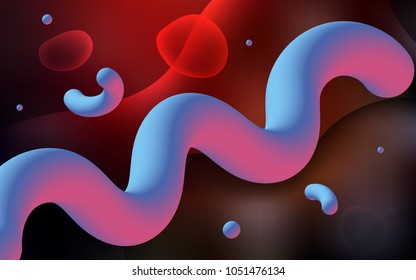 Dark Red vector background with lava shapes. A sample with blurred bubble shapes. Memphis design for your web site.