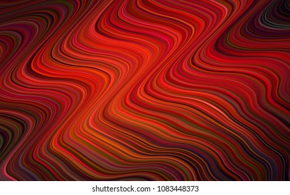 Dark Red vector background with lava shapes. Shining illustration, which consist of blurred lines, circles. Memphis design for your web site.