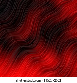 Dark Red vector background with lines. Abstract illustration with gradient bows. Design for your business promotion.
