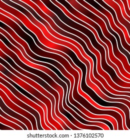 Dark Red vector background with lines. Abstract illustration with gradient bows. Pattern for ads, commercials.