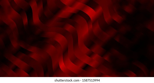 Dark Red vector background with lines. Gradient illustration in simple style with bows. Pattern for booklets, leaflets.