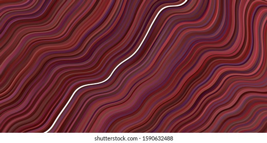 Dark Red vector background with lines. Illustration in halftone style with gradient curves. Pattern for websites, landing pages.