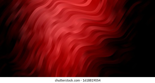 Dark Red vector background with lines. Colorful illustration with curved lines. Best design for your ad, poster, banner.