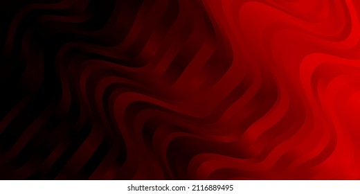Dark Red vector background with lines. Colorful illustration with curved lines. Pattern for business booklets, leaflets