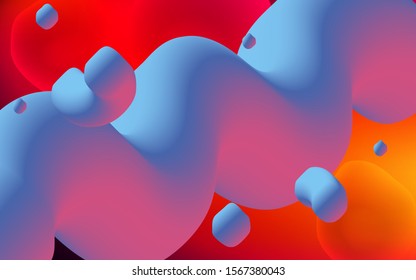 Dark Red vector background with liquid shapes. Modern gradient abstract illustration with bandy lines. The template for cell phone backgrounds.