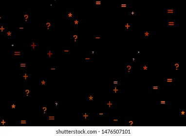 Dark Red vector background with math elements. Shining colorful illustration with isolated Digit signs. Best design a poster, banner of a math college.