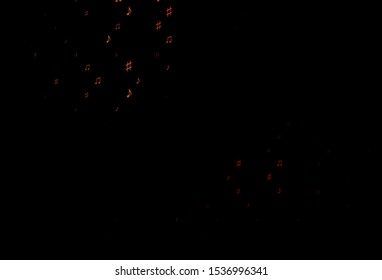 Dark Red vector background with music symbols. Modern abstract illustration with melody keys. Pattern for festival leaflets.
