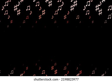 Dark Red vector background with music symbols. Isolated colorful music keys on abstract background. Template for fasion magazines.