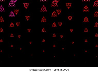 Dark Red vector background with occult symbols. Retro design in abstract style with witchcraft forms. Design for magic, spiritual events.