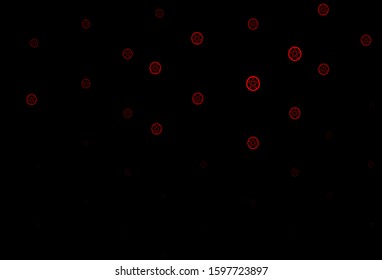 Dark Red vector background with occult symbols. Abstract illustration with gothic gradient shapes. Simple base for your occult design.
