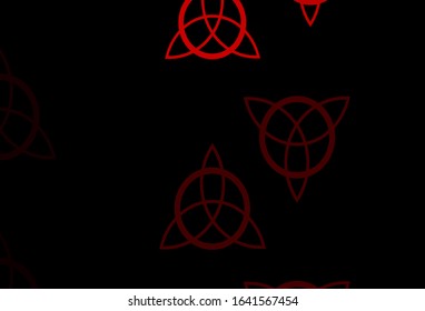Dark Red vector background with occult symbols. Illustration with magical signs of spiritual power. Simple base for your occult design.