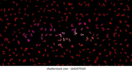 Dark Red vector background with occult symbols. Retro design in abstract style with witchcraft forms. Design for magic, spiritual events.