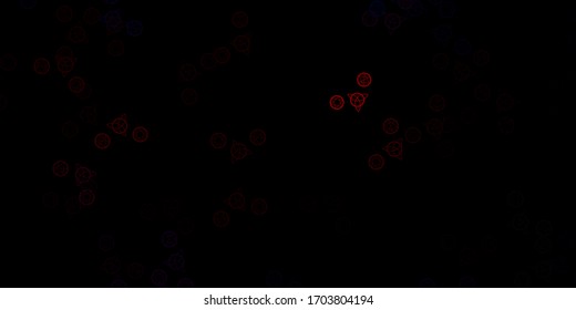 Dark Red vector background with occult symbols. Illustration with magical signs of spiritual power. Background for esoteric, mystic designs.