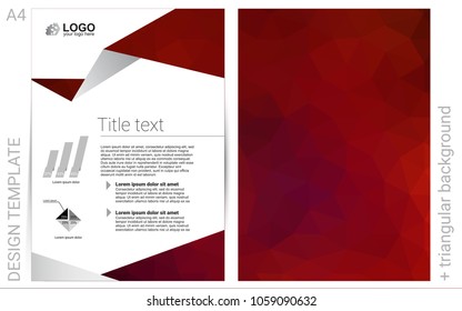 Dark Red vector  background for presentations. Booklet with textbox on colorful abstract background. Pattern can be used as a template for calendars.