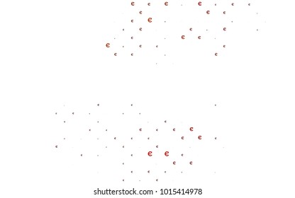 Dark Red vector background with signs of Euro. Blurred design in simple style with symbols of Euro. The pattern can be used as ads, poster, banner for payments.
