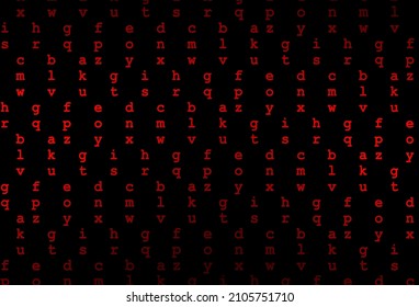 Dark red vector background with signs of alphabet. Shining illustration with ABC symbols on abstract template. Template can be used as a background for ads of typography.