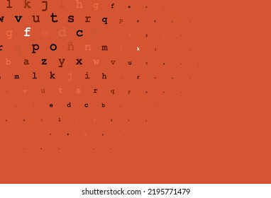 Dark red vector background with signs of alphabet. Shining colorful illustration with isolated letters. Best design for your ad, poster, banner of college.