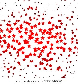 Dark Red vector background with small and big stars. Shining colorful illustration with small and big stars. Pattern for wrapping gifts.