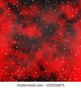 Dark Red vector background with small and big stars. Colorful illustration with abstract gradient stars. Pattern for websites, landing pages.