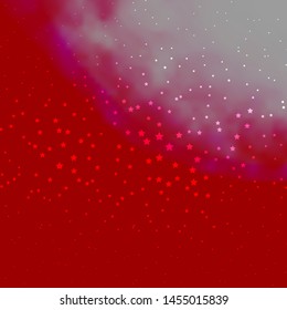 Dark Red vector background with small and big stars. Modern geometric abstract illustration with stars. Best design for your ad, poster, banner.
