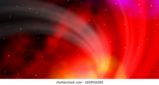 Dark Red vector background with small and big stars. Shining colorful illustration with small and big stars. Pattern for websites, landing pages.