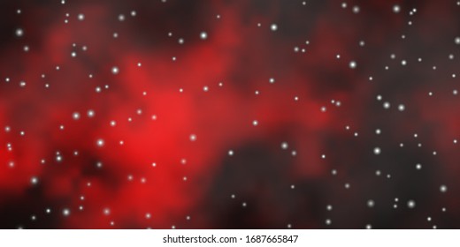 Dark Red vector background with small and big stars. Blur decorative design in simple style with stars. Design for your business promotion.