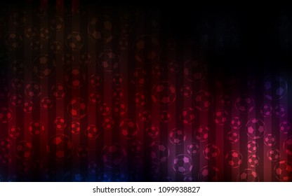 Dark Red vector background with soccer balls. Colored illustration with balls on a gradiental backdrop. Design for posters, banners of sports competitions.