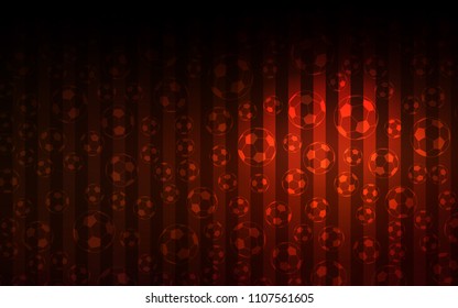 Dark Red vector background with soccer balls. Illustration with set of soccer balls on gradiental backdrop. Smart design for ads of soccer matches.
